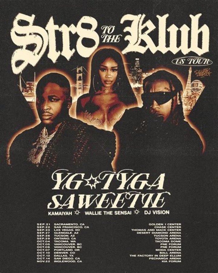 YG, Tyga and Saweetie Announce ‘Str8 To The Klub’ North American Tour